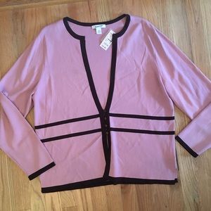 NWT Dress Barn pink/brown cardigan blazer sz 14/16